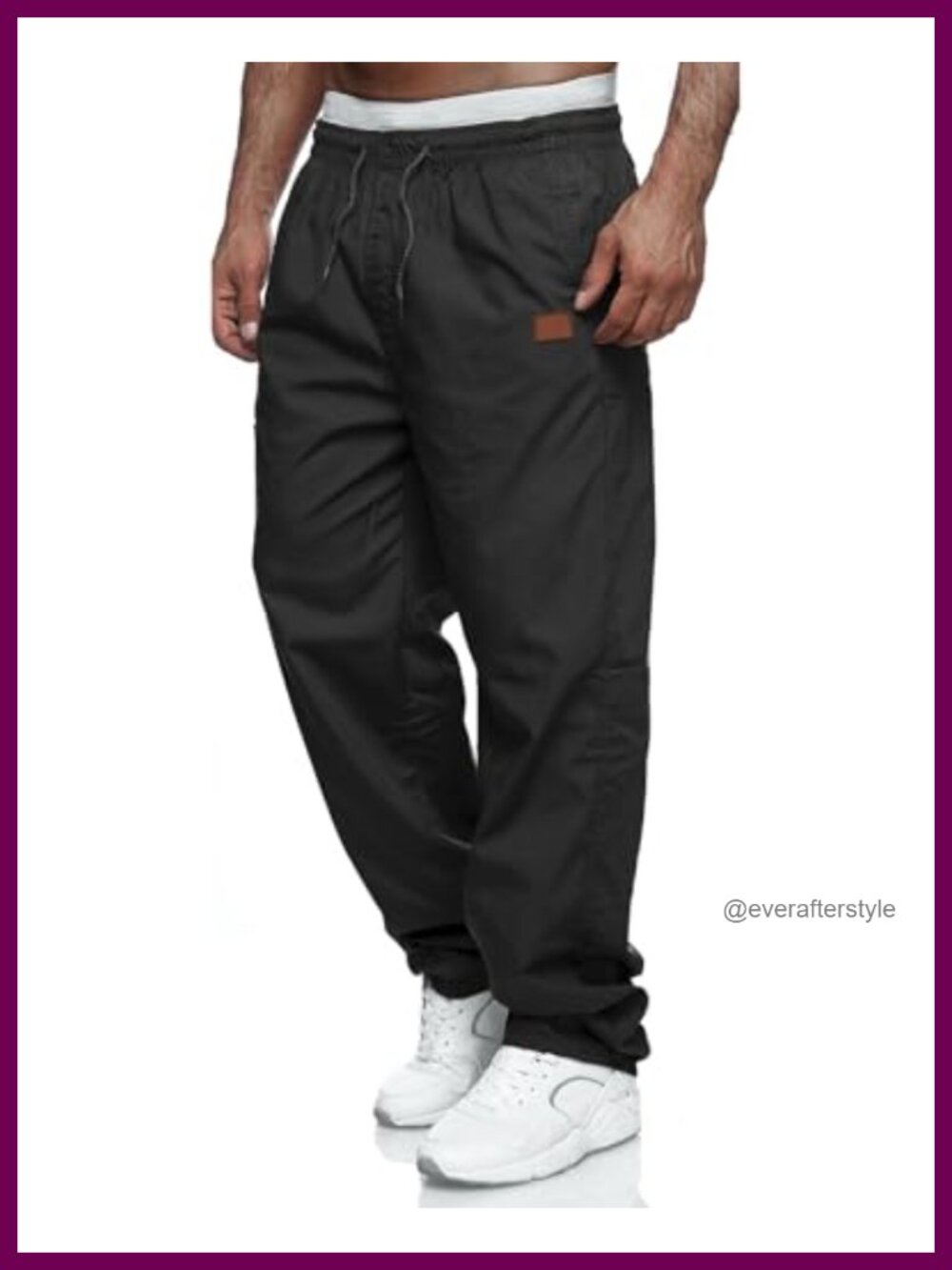 Men's Relaxed Fit Cargo Jogger Pants 100% Polyester Drawstring Sweatpants